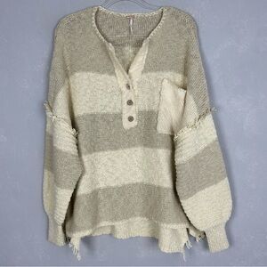 Free People Road Trip Henley Sweater chunky knit